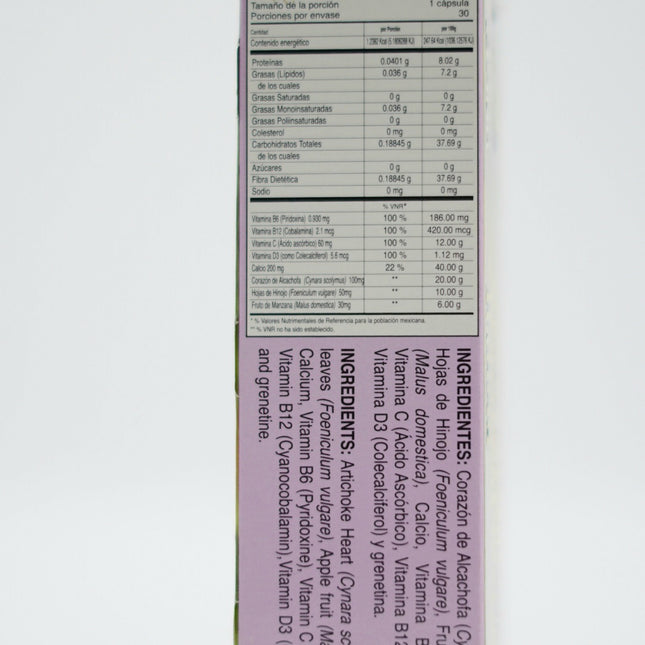 GODVIT Suplemento Alimenticio Corazón de Alcachofa con Hinojo, Manzana y Vitaminas - 30 Cápsulas de 500mg