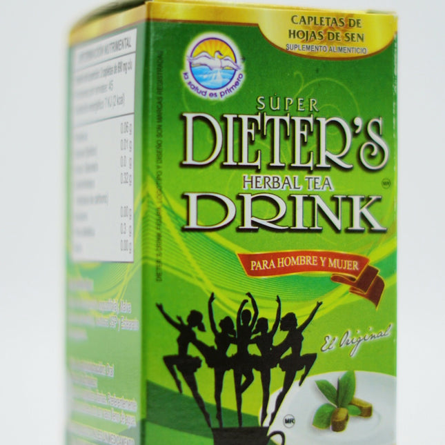 Super Dieter's Herbal Tea Drink - Capletas de Hojas de Sen y Malva - 90 Cápsulas de 690mg - Para Hombre y Mujer