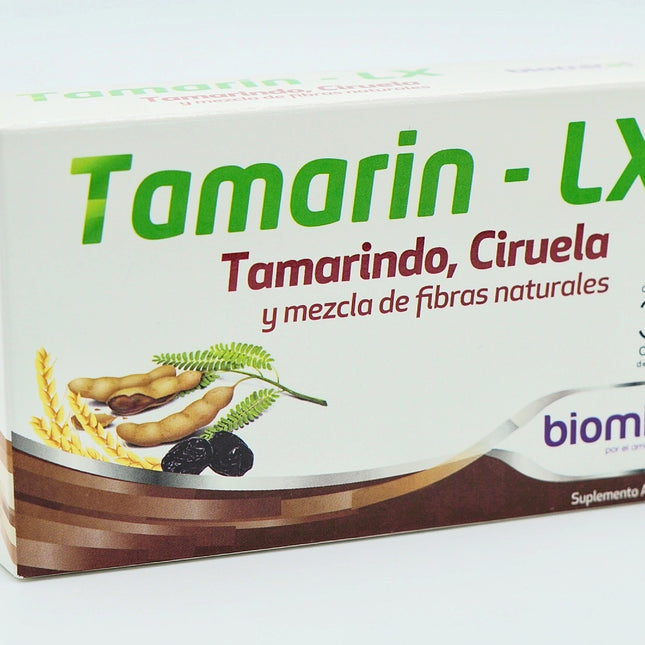 Tamarin-LX Biomiral - Suplemento Alimenticio con Tamarindo, Ciruela y Fibras Naturales - 30 Cápsulas de 443mg