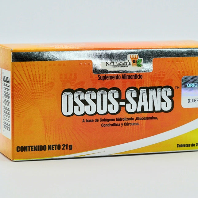 Naturacastle OSSOS-SANS - Suplemento con Colágeno, Glucosamina, Condroitina y Cúrcuma - 30 Tabletas de 700mg