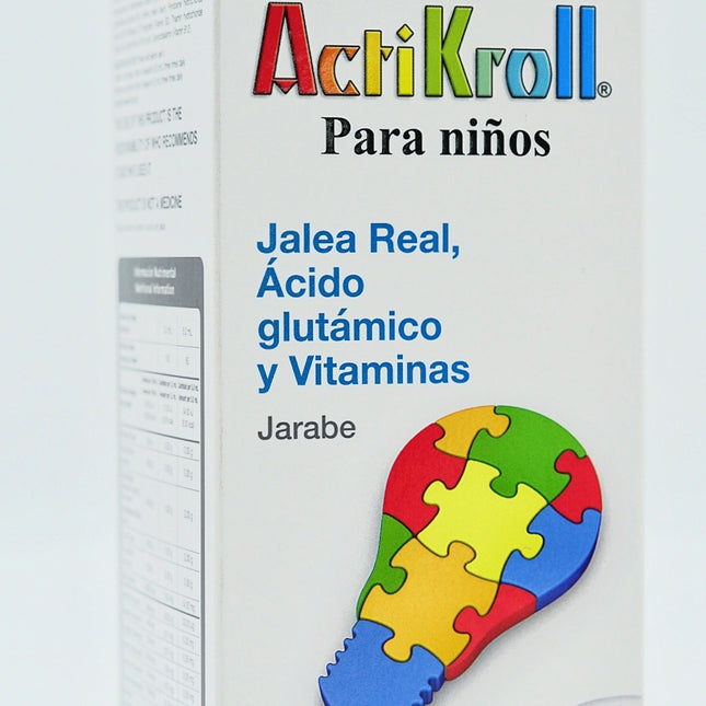 ActiKroll Para Niños - Jarabe con Jalea Real, Ácido Glutámico y Vitaminas - 250 mL