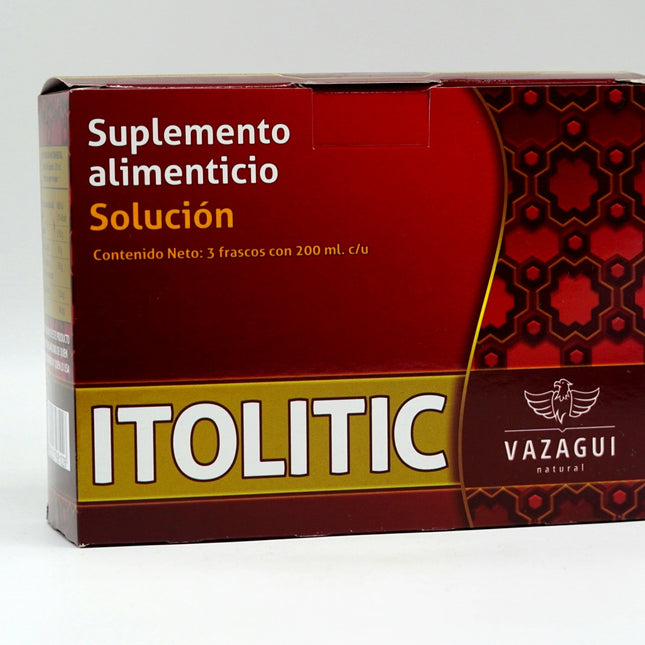 Itolitic Solución Vazagui Natural | Suplemento Alimenticio con Ortiga, Licopodio y Espinosilla | 3 Frascos de 200 ml c/u