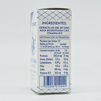 Extracto Original Hiel de Toro Vitaminada | Suplemento Alimenticio | 25g / 25ml
