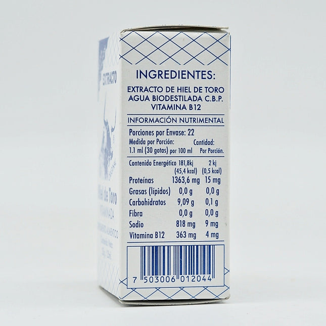 Extracto Original Hiel de Toro Vitaminada | Suplemento Alimenticio | 25g / 25ml