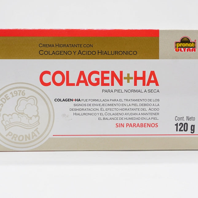 Pronat ULTRA COLAGEN+HA - Crema Hidratante con Colágeno y Ácido Hialurónico | Para Piel Normal a Seca - 120 g