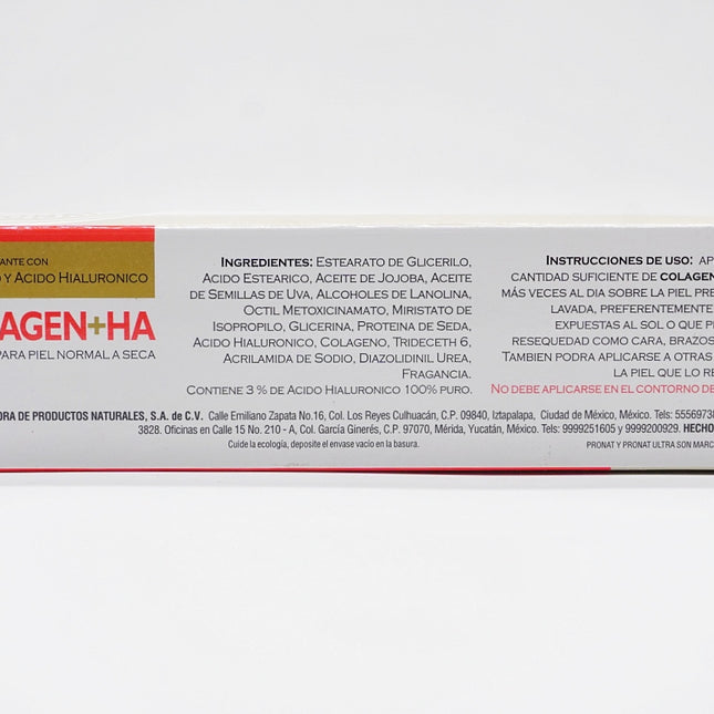 Pronat ULTRA COLAGEN+HA - Crema Hidratante con Colágeno y Ácido Hialurónico | Para Piel Normal a Seca - 120 g
