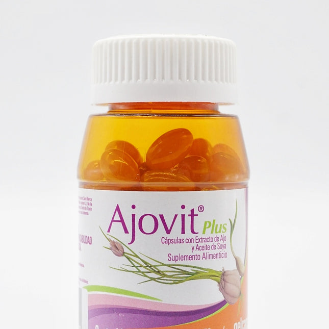 Ajovit Plus - Cápsulas con Extracto de Ajo y Aceite de Soya | Suplemento Alimenticio - 100 Cápsulas de 0.50 g c/u