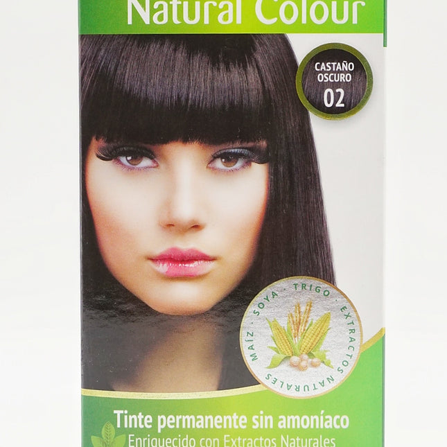 Herba Natural Colour - Tinte Permanente Castaño Oscuro 02 | Sin Amoniaco con Extractos Naturales y Vitaminas - 150 ml