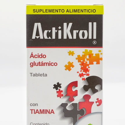 AcriKroll - Suplemento Alimenticio con Ácido Glutámico y Tiamina (Vitamina B1) - 100 Tabletas de 807 mg