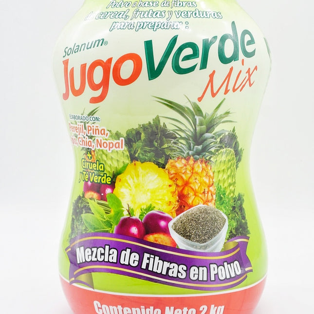 Solanum Jugo Verde Mix | Mezcla de Fibras en Polvo con Nopal, Perejil, Piña, Apio y Chia - 2 kg